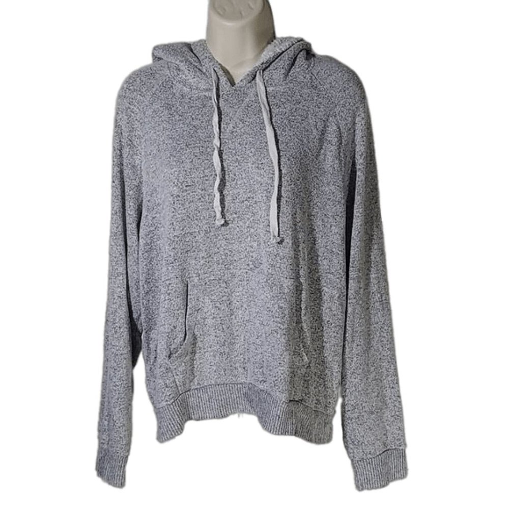 Arizona Jean Co Gray Hooded Hoodie Sweatshirt Long Sleeve Shirt Size Large warm
